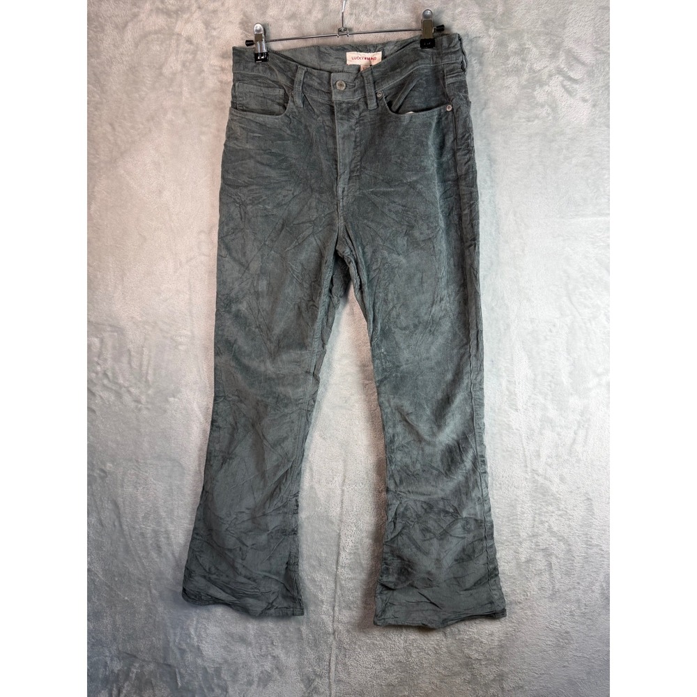 LUCKY BRAND Womens 8 29 Gray Corduroy Pants Flare Leg Retro Five Pocket Casual